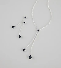 Elegant Glitz Rhinestone Necklace And Earrings Set