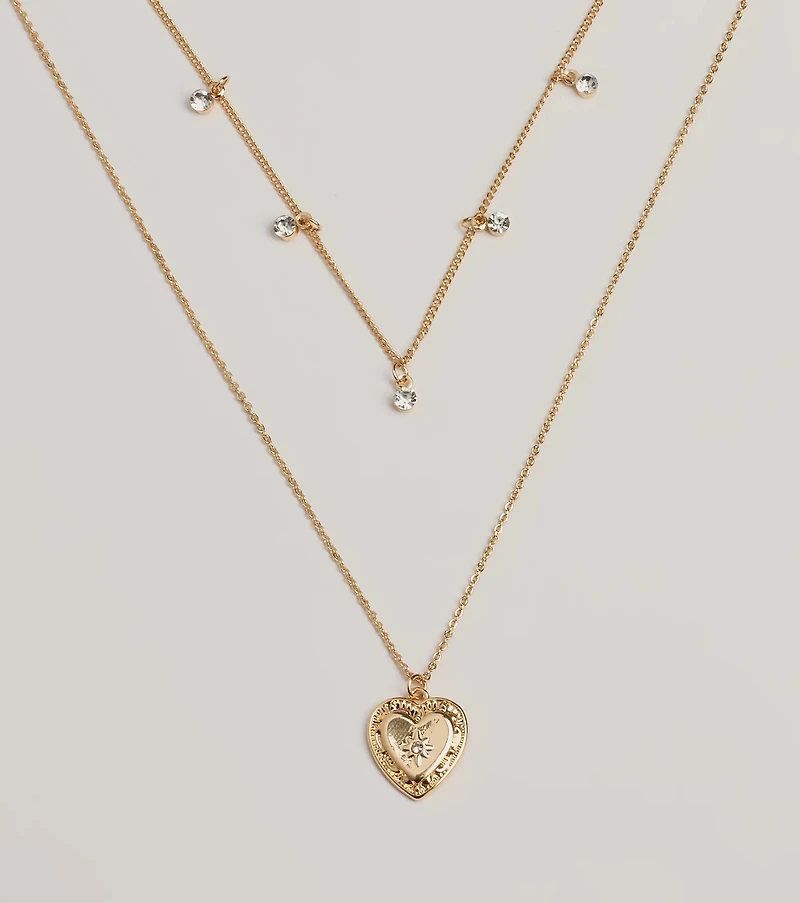 Fall In Love Heart Pendant Layered Necklace
