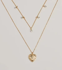 Fall In Love Heart Pendant Layered Necklace