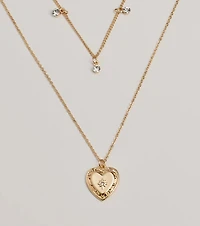 Fall In Love Heart Pendant Layered Necklace