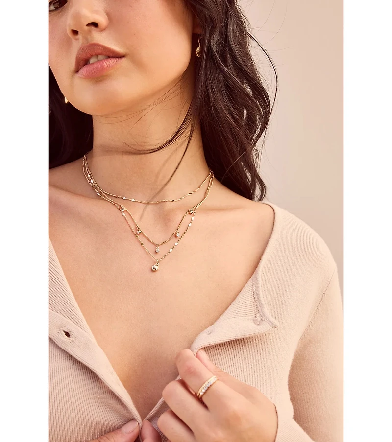 Fall In Love Heart Pendant Layered Necklace