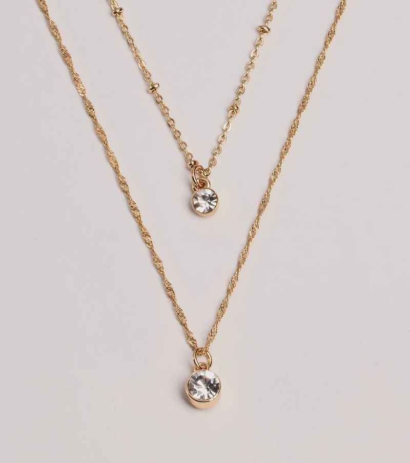 Timelessly Stylish Rhinestone Layered Necklace