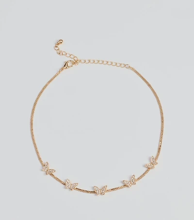 In Flight Butterfly Rhinestone Choker