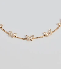 In Flight Butterfly Rhinestone Choker