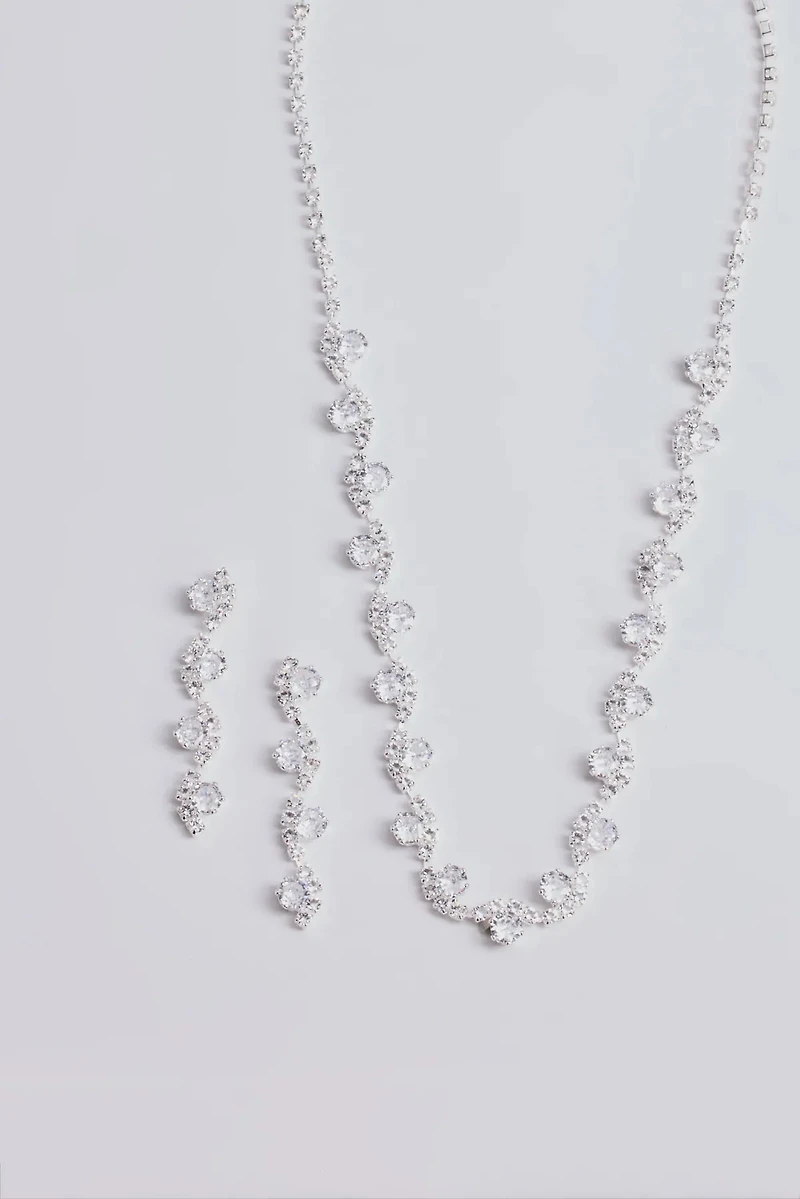 Timeless Luxe Cubic Zirconia Rhinestone Necklace Set
