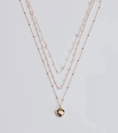 All My Heart Faux Pearl Lariat Pendant Necklace Set