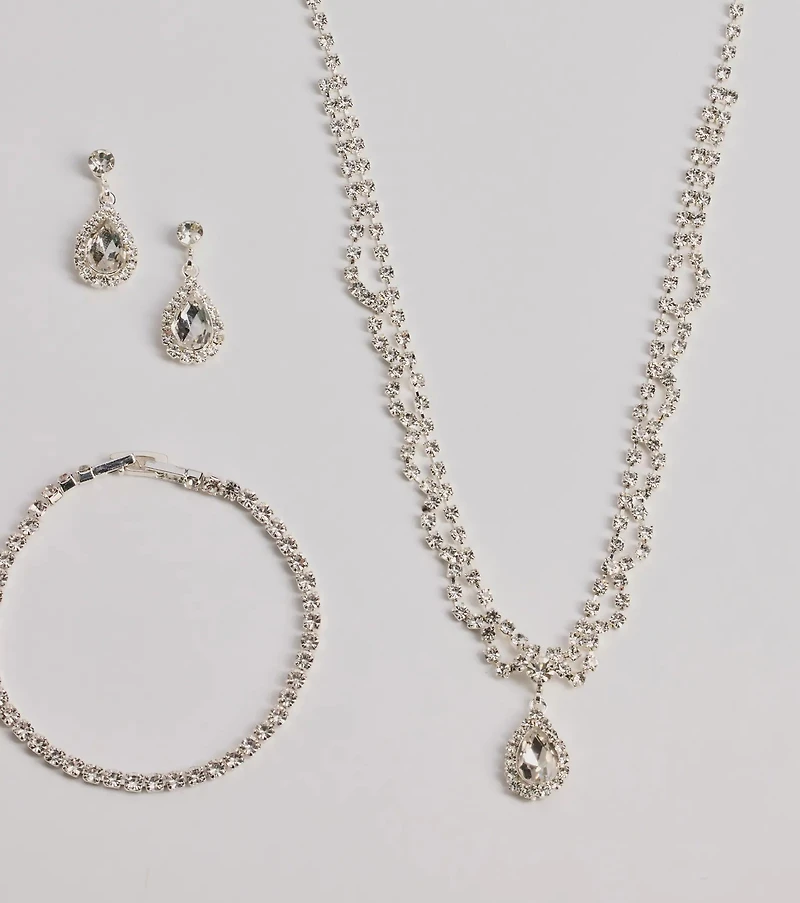 Exquisite Glam Rhinestone Jewelry Set