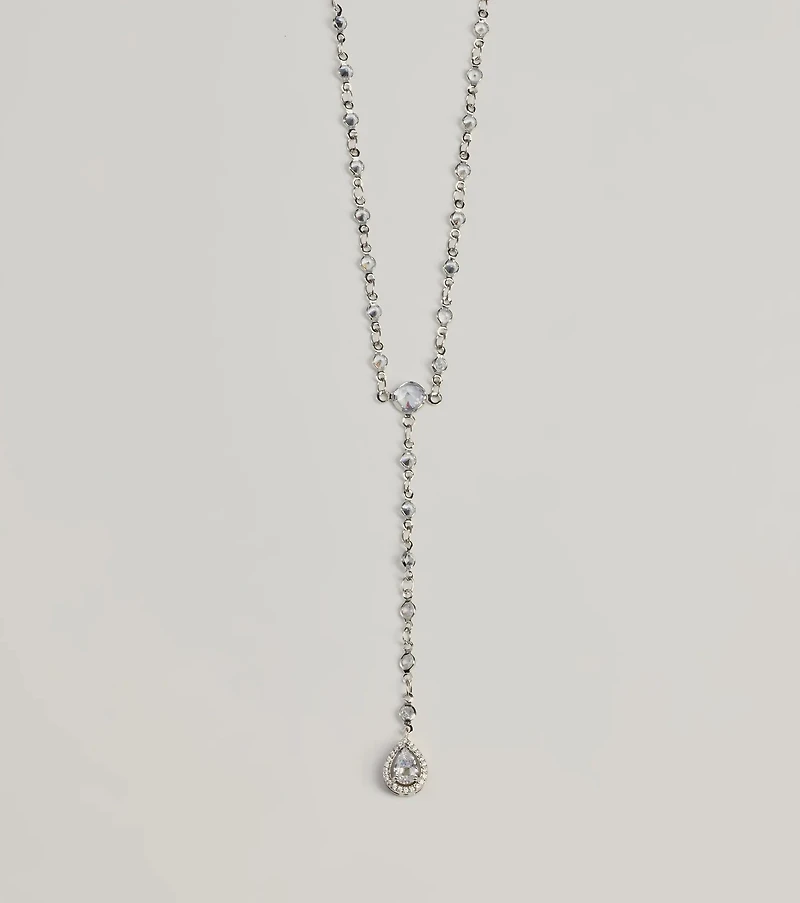 Chic Sparkle Rhinestone Lariat Necklace