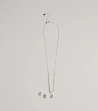 Chic Delicate Rhinestone Necklace And Earrings Set