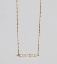 Pretty Faux Pearl Bar Necklace