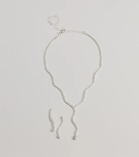 Bejeweled Bliss Cubic Zirconia Wavy Necklace Set