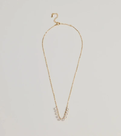 Delicate Glam Rhinestone And Clear Stone Necklace