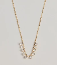 Delicate Glam Rhinestone And Clear Stone Necklace