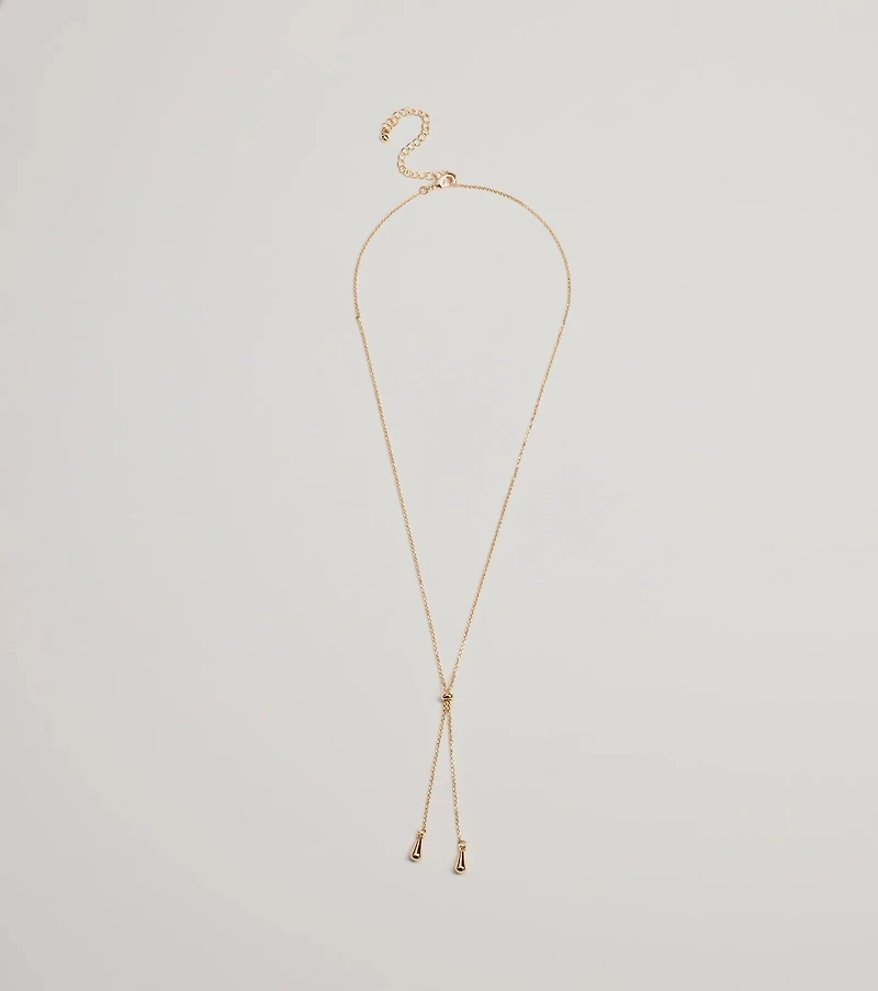 Sleek Minimalist Era Teardrop Slider Necklace
