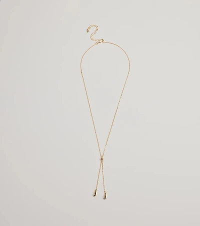 Sleek Minimalist Era Teardrop Slider Necklace