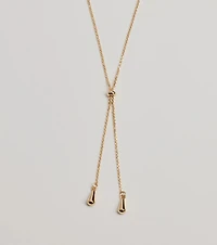 Sleek Minimalist Era Teardrop Slider Necklace