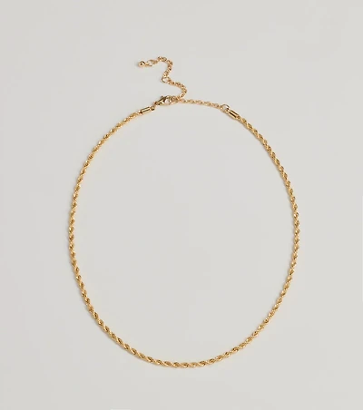 Bold Twist Metal Chain Necklace