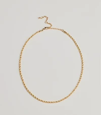 Bold Twist Metal Chain Necklace