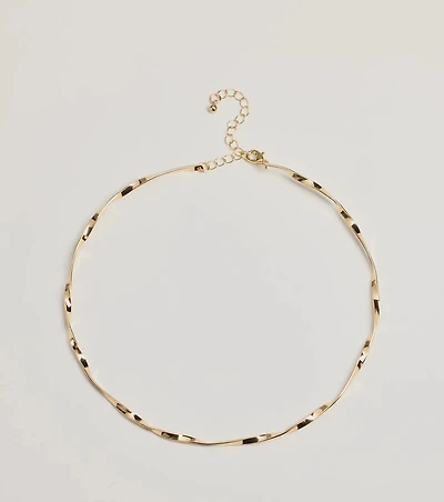 Effortless Twist Metal Collar Necklace
