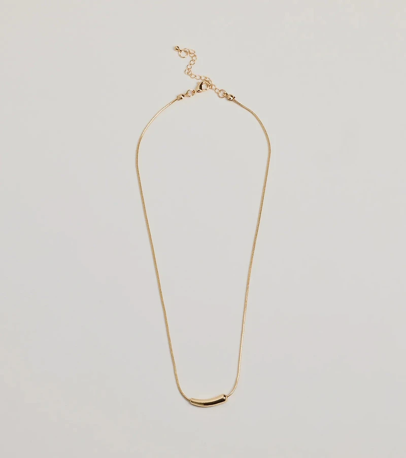 Dainty Luxe Bar Charm Necklace