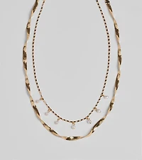 Dazzling Glam Layered Metal Necklace