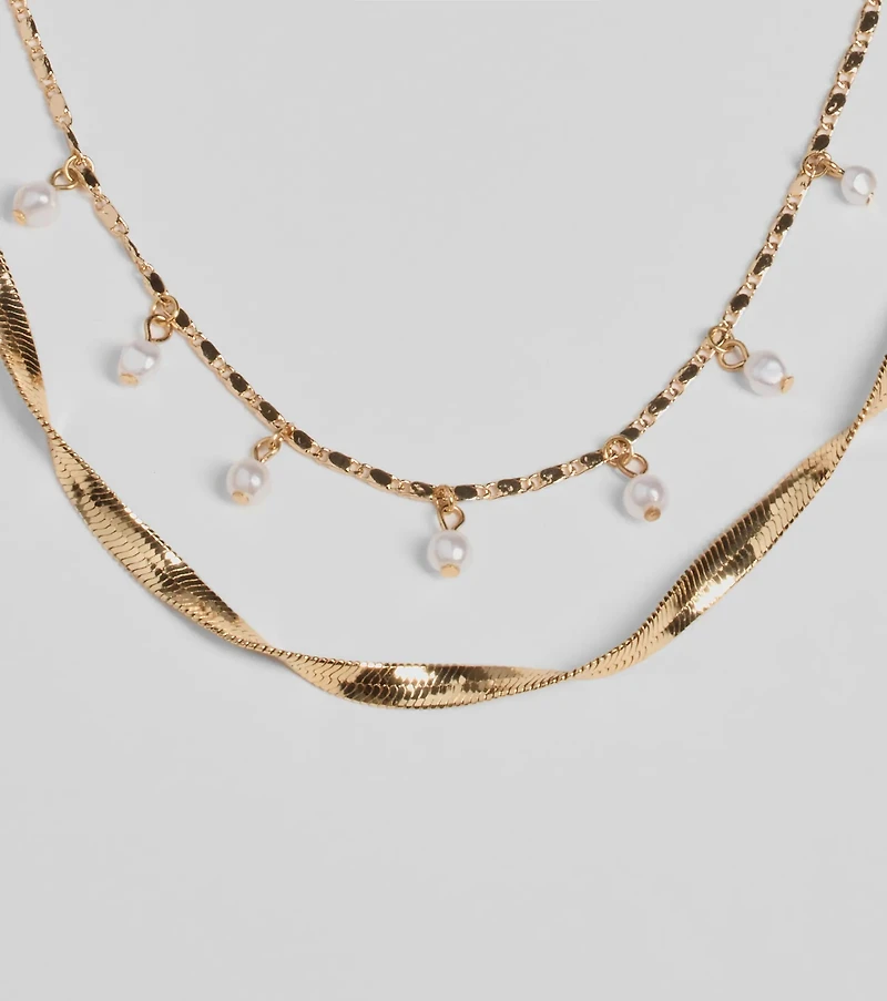 Dazzling Glam Layered Metal Necklace