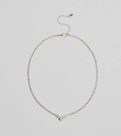 Gleam And Glow Rhinestone Necklace