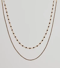 Sleek Aura Layered Stone Necklace
