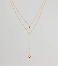 Sweet Glam Layered Faux Pearl And Heart Pendant Necklace
