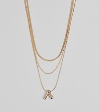 A Initial Layered Bubble Necklace