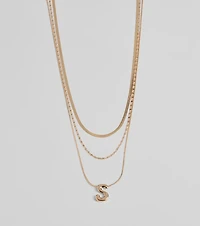 Initial Layered Bubble Necklace