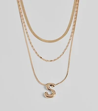Initial Layered Bubble Necklace