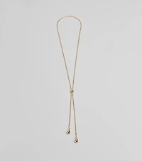 Sleek Teardrop Charm Lariat Necklace