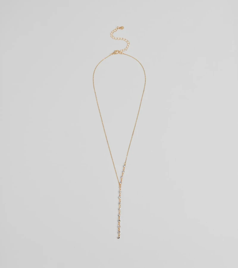 Dainty Sparkle Rhinestone Lariat Necklace