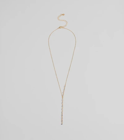 Dainty Sparkle Rhinestone Lariat Necklace