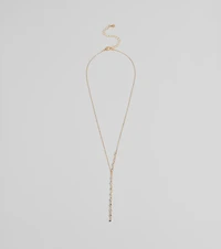 Dainty Sparkle Rhinestone Lariat Necklace