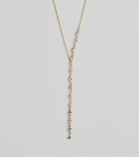 Dainty Sparkle Rhinestone Lariat Necklace
