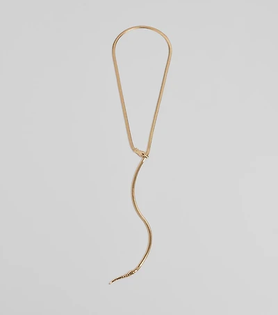 Edgy Snake Chain Lariat Necklace