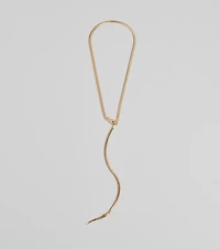 Edgy Snake Chain Lariat Necklace