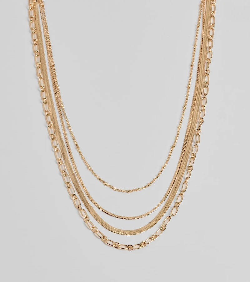 Trendy Layers Multi-Chain Necklace