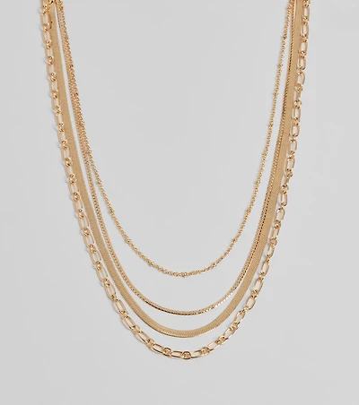 Trendy Layers Multi-Chain Necklace