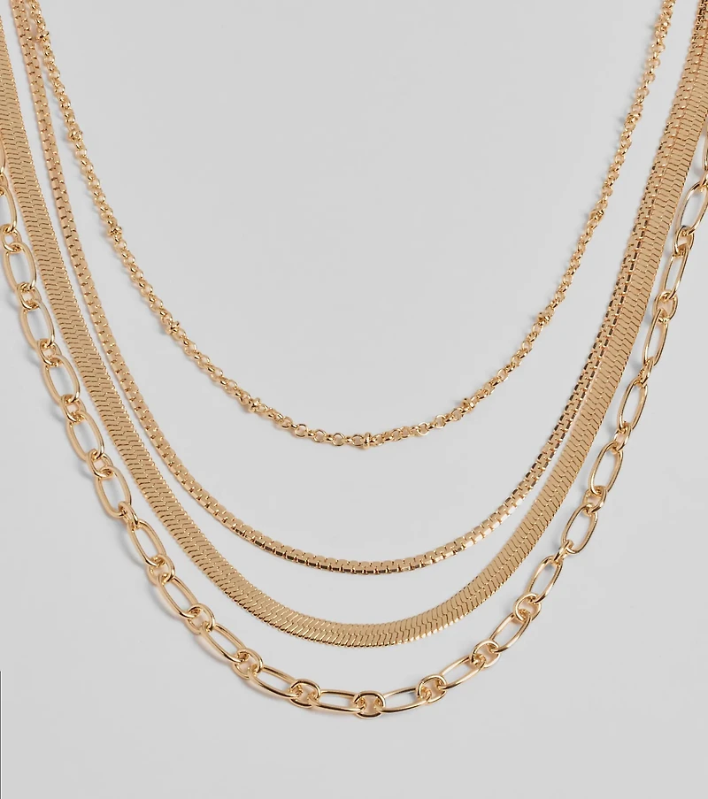 Trendy Layers Multi-Chain Necklace