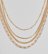Trendy Layers Multi-Chain Necklace