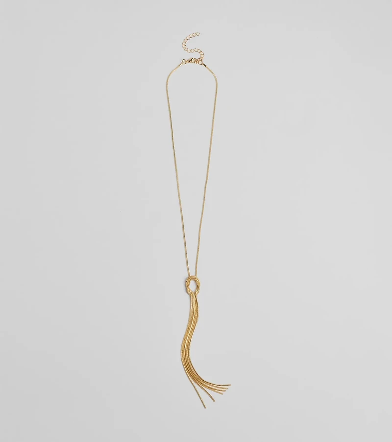 Boho Feels Metal Tassel Necklace