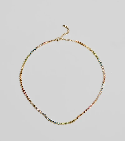 Vibrant Charm Multicolored Glass Gemstone Necklace