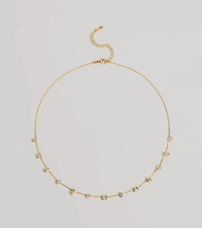 Dainty Chic Geometric Charm Rhinestone Necklace