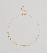 Dainty Chic Geometric Charm Rhinestone Necklace