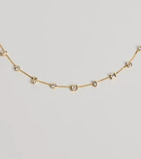 Dainty Chic Geometric Charm Rhinestone Necklace