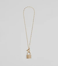 Glam Secret Lock Pendant Charm Necklace