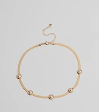 Chic Pearl Accent Snake Chain Necklace